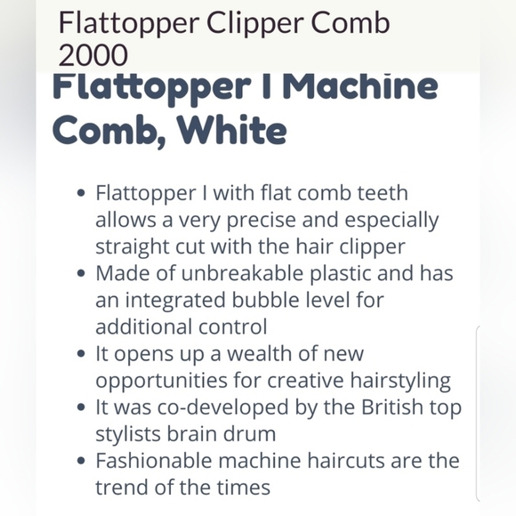 Brian Drumm Vintage Flat Topper Comb/ Styler with bubble level Mens Styling tool - Picture 6 of 6